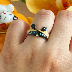 Кольцо кошечки в пятнах bv763 shg28