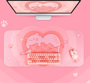 Кот сердечко коврик для мыши 77х40 bv258 shg11