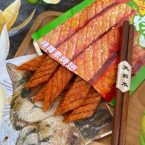 Острая соевая закуска "Крутой перец" в форме полосок 38 гр (20шт в блоке) (зел.)