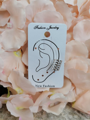 Серьга "Каффа" пять полос, цвет серебро