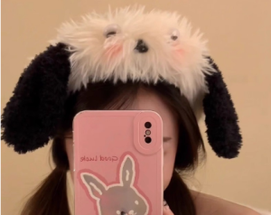 Ободок мохнатый пёс bv001 shg21