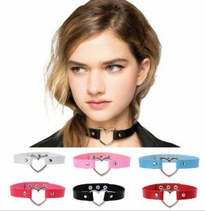 Ошейник с сердечком одноцветный ae1718 shg17