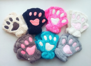 Неко перчатки Кошачьи лапки митенки  в ассортименте paw1050 shg13