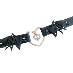 Чокер кожаные крылья чёрный bt414 shg17