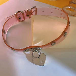 Чокер прозрачный сердце-замок bt681 shg28