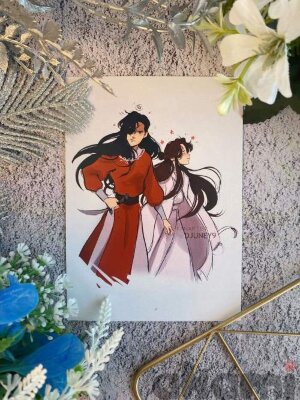 Heaven Officials' Blessing Благословение Небожителей Открытка авторская А6 Се Лянь, Хуа Чэн от Djuney9 (Спецзаказ) ver 02