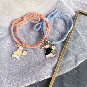 Браслеты парные зайчики  bp704 shg63