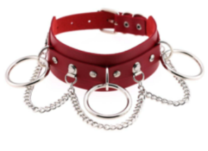 Ошейник с кольцами ицепью bj084 shg17