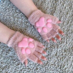 Кошачьи лапки митенки бежевые 129 shg50