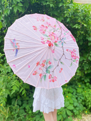 Зонт бумажный 82см акварельные цветы bv354 shg29