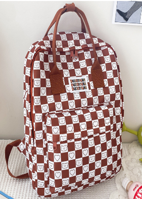 Рюкзак в клеточку с сердечками br517 shg15