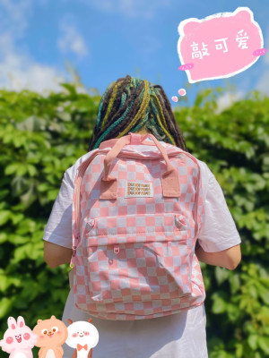 Рюкзак в клеточку с сердечками br518 shg15