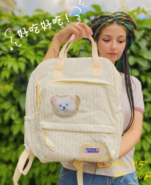 Рюкзак из жатой ткани с окошком  br509 shg15