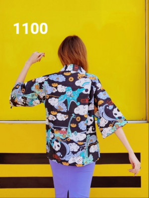 Японская накидка хаори с пандами at0184 shg13