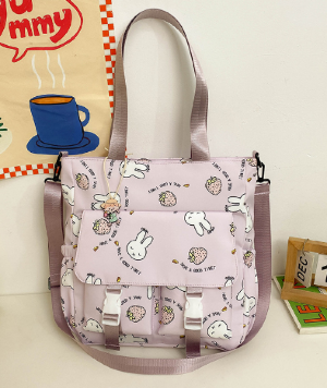 Шоппер принт с зайцем розовый bm801 shg15