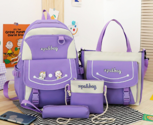 Набор рюкзак+шоппер+сумочка+пенал фиолетовый bm813 shg15