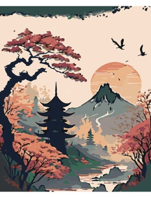 Картина по номерам «Япония Пейзаж» 40х50см bp919