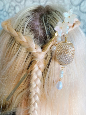 Шпилька фонарики и цветы br176 shg28