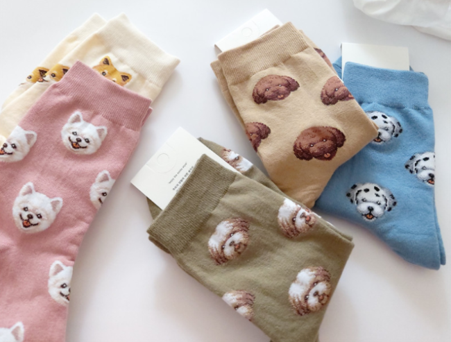 Носки высокие с собачками at0501 shg01