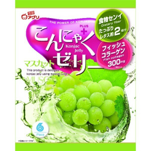 КОННЯКУ Желе 116г Yukiguni с натуральным соком МУСКАТ + Коллаген 118 гр, 18г х6 порций 1/12 Япония