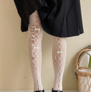 Колготки ажурные с бантиками белые bu981 shg01