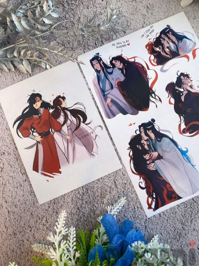 Heaven Officials' Blessing Благословение Небожителей Открытка авторская А6 Се Лянь, Хуа Чэн от Djuney9 (Спецзаказ) ver 01