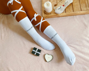 Носки с завязками белые bt648 shg01