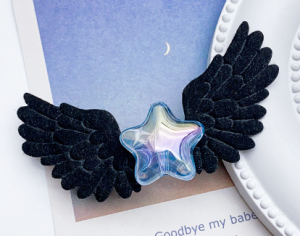 Заколка чёрные крылья и звезда bv665 shg28