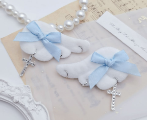 Заколки крылья с голубым бантиком bv667 shg28