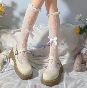 Носочки ажурные с бантиками белые bn251 shg01