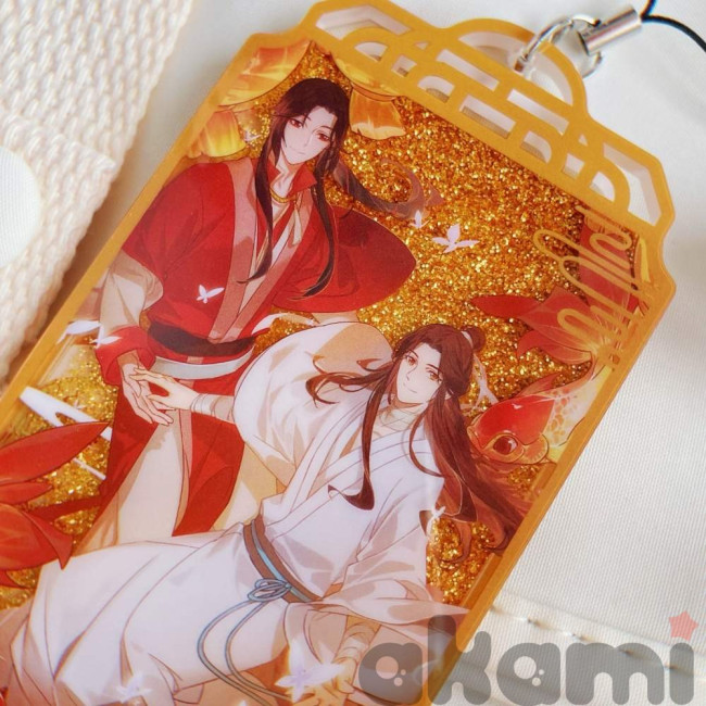 Heaven Official's Blessing акриловый брелок Се Лянь и Хуа Чэн с цветным песком (Спецзаказ) брелок ХуаЛяни с лисом и лаской